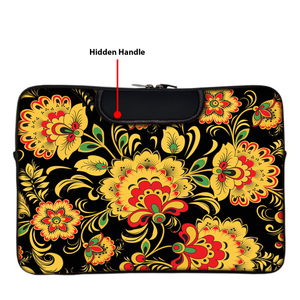 Yellow Flora | Laptop Sleeve with Concealable Handles fits Up to 15.6" Laptop / MacBook 16 inches