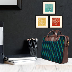 Green Arrows - Premium Canvas Vegan Leather Laptop Bags (double compartment)