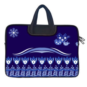 BLUE FLORA Laptop Sleeve with Concealable Handles fits Up to 15.6" Laptop / MacBook 16 inches