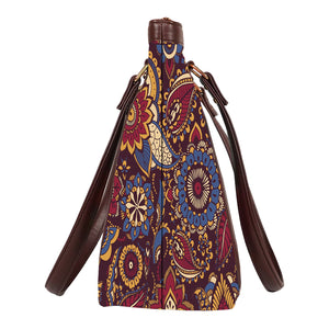 Persian Paisley - Vegan Leather Tote Bag Strapped