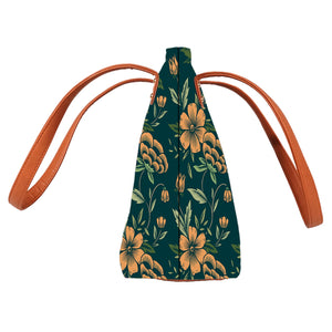 Floral Greens - Vegan Leather Tote Bag