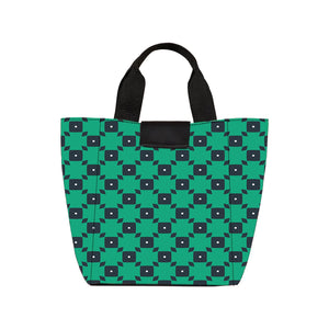 Green Tiles - Lunch Bag Canvas Print