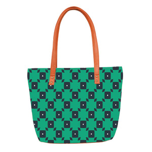 Green Tiles - Vegan Leather Tote Bag