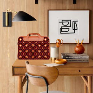 Contra Tiles - Premium Canvas Vegan Leather Laptop Bags (double compartment)