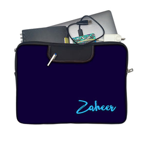 Navy Blues | DFY Laptop Sleeve with Concealable Handles fits Up to 15.6" Laptop / MacBook 16 inches
