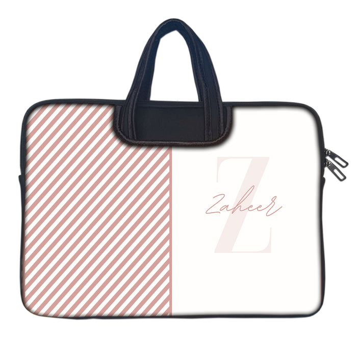 Pale Pink Strocks | DFY Laptop Sleeve with Concealable Handles fits Up to 15.6" Laptop / MacBook 16 inches