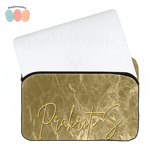 Golden Marble Flourish DFY  Laptop Macbook Sleeve Bag FLAP