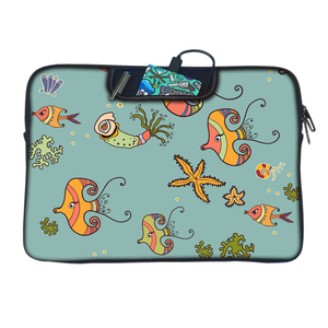 Fish Design | Laptop Sleeve with Concealable Handles fits Up to 15.6" Laptop / All MacBook Models