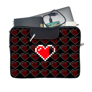 HEART Laptop Sleeve with Concealable Handles fits Up to 15.6" Laptop / MacBook 16 inches