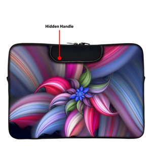 Floral circle | Laptop Sleeve with Concealable Handles fits Up to 15.6" Laptop / All MacBook Models