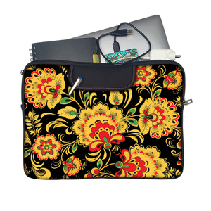 Yellow Flora | Laptop Sleeve with Concealable Handles fits Up to 15.6" Laptop / MacBook 16 inches