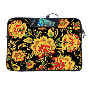 Yellow Flora | Laptop Sleeve with Concealable Handles fits Up to 15.6" Laptop / MacBook 16 inches