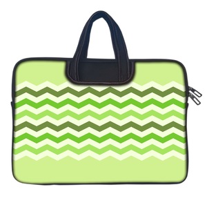 Green Zickzack | Laptop Sleeve with Concealable Handles fits Up to 15.6" Laptop / MacBook 16 inches