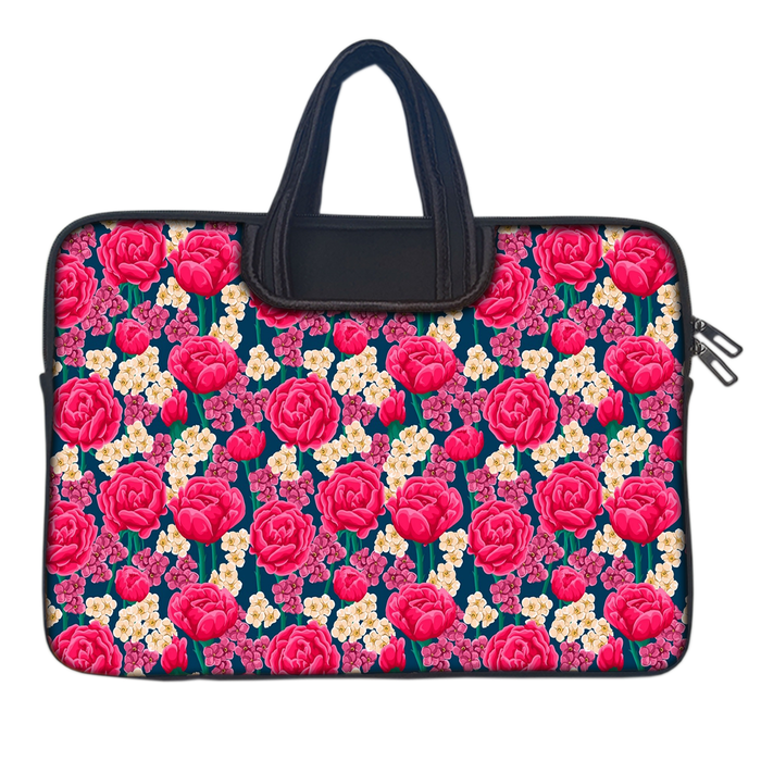 Pink Red Roses | Laptop Sleeve with Concealable Handles fits Up to 15.6" Laptop / MacBook 16 inches