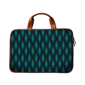 Green Arrows - Premium Canvas Vegan Leather Laptop Bags (optional side straps)
