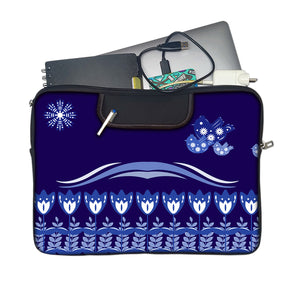 BLUE FLORA Laptop Sleeve with Concealable Handles fits Up to 15.6" Laptop / MacBook 16 inches