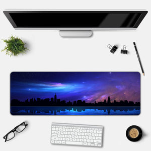 Night Skyline Desk Mat