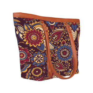 Persian Paisley - Vegan Leather Tote Bag Strapped