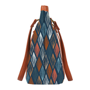 Abstract Strokes - Vegan Leather Tote Bag Strapped