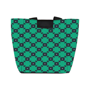 Green Tiles - Lunch Bag Canvas Print