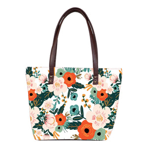 Floral Spring - Vegan Leather Tote Bag