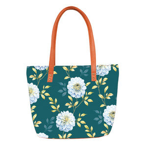 Floral Elegance - Vegan Leather Tote Bag