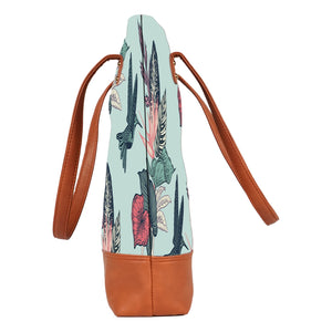 Spring Bird - Vegan Leather Tote Bag Layered