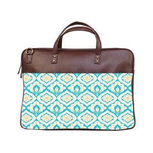 Royal Motif - Premium Canvas Vegan Leather Laptop Bags (with side pocket)