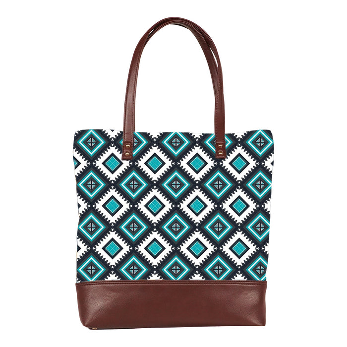 Electro Tiles - Vegan Leather Tote Bag Layered