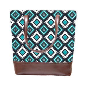 Electro Tiles - Vegan Leather Tote Bag Layered