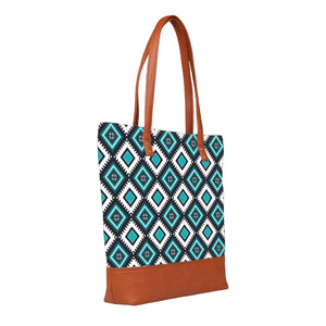 Electro Tiles - Vegan Leather Tote Bag Layered