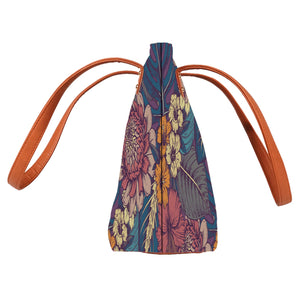 Floral Pop Art - Vegan Leather Tote Bag