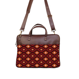 Contra Tiles - Premium Canvas Vegan Leather Laptop Bags (with side pocket)
