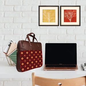 Contra Tiles - Premium Canvas Vegan Leather Laptop Bags (with side pocket)