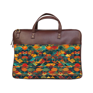Aquarelle - Premium Canvas Vegan Leather Laptop Bags (with side pocket)