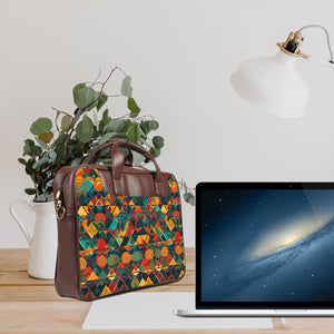 Aquarelle - Premium Canvas Vegan Leather Laptop Bags (double compartment)