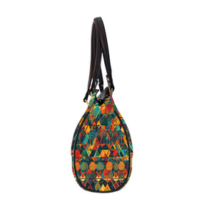 Aquarelle Oval Handbag - Canvas and Vegan Leather
