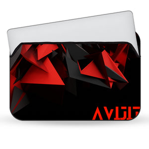 RED AND BLACK CRYSTAL DFY Laptop Macbook Sleeve Bag FLAP