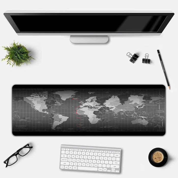 Black Map Desk Mat