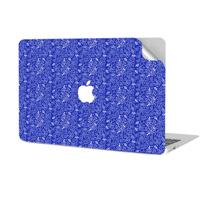 BLUE FLORA Macbook Skin Decal