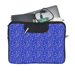 BLUE FLORA Laptop Sleeve with Concealable Handles fits Up to 15.6" Laptop / MacBook 16 inches
