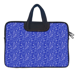 BLUE FLORA Laptop Sleeve with Concealable Handles fits Up to 15.6" Laptop / MacBook 16 inches