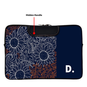 Floral Stromy | DFY Laptop Sleeve with Concealable Handles fits Up to 15.6" Laptop / MacBook 16 inches