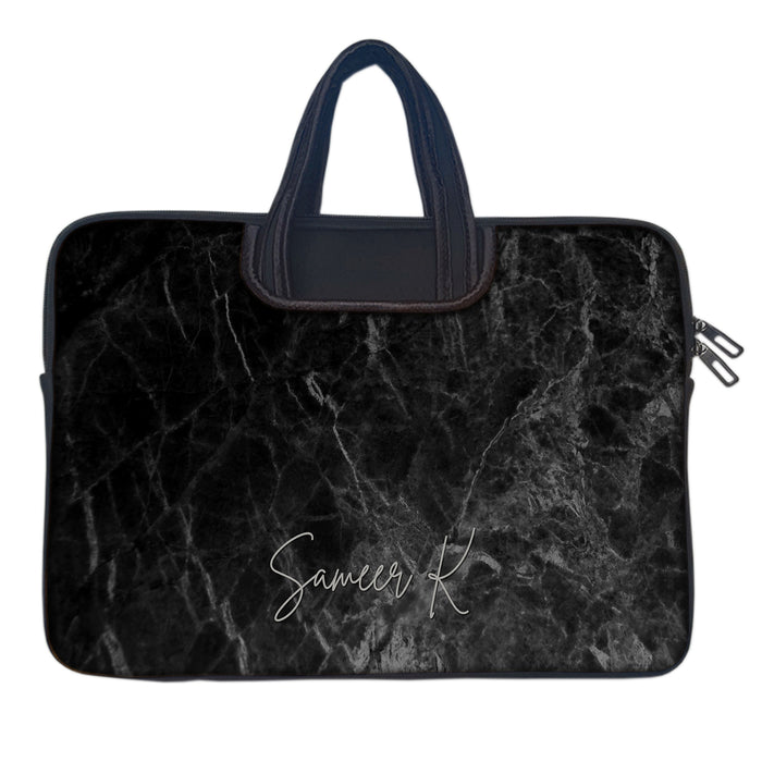 Marble Florish | DFY Laptop Sleeve with Concealable Handles fits Up to 15.6" Laptop / MacBook 16 inches