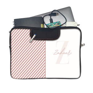 Pale Pink Strocks | DFY Laptop Sleeve with Concealable Handles fits Up to 15.6" Laptop / MacBook 16 inches