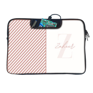 Pale Pink Strocks | DFY Laptop Sleeve with Concealable Handles fits Up to 15.6" Laptop / MacBook 16 inches