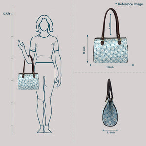 Flamingo Pattern Oval Handbag - Canvas and Vegan Leather