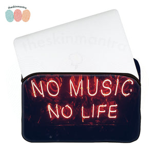 No Music No Life Laptop Macbook Sleeve Bag FLAP
