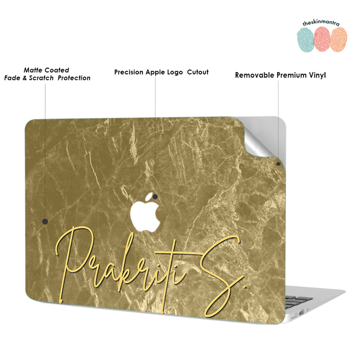 GOLDEN MARBLE FLOURISH DFY Macbook Skin Decal