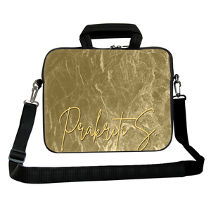 Golden Marble Flourish DFY Chain Pouch Laptop Macbook Sleeve